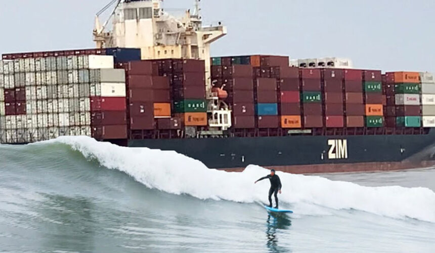 Surf em onda de navio! Assista